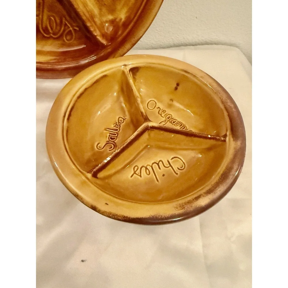 Vintage California Originals Pottery Calif‎ USA PA3 PA4 Divided Serving Dish MCM